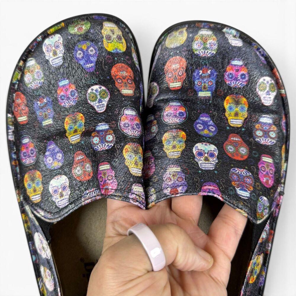 alegria debra sugar skulls leather whimsigoth black, multicolor women's clogs 39 - Picture 4 of 7